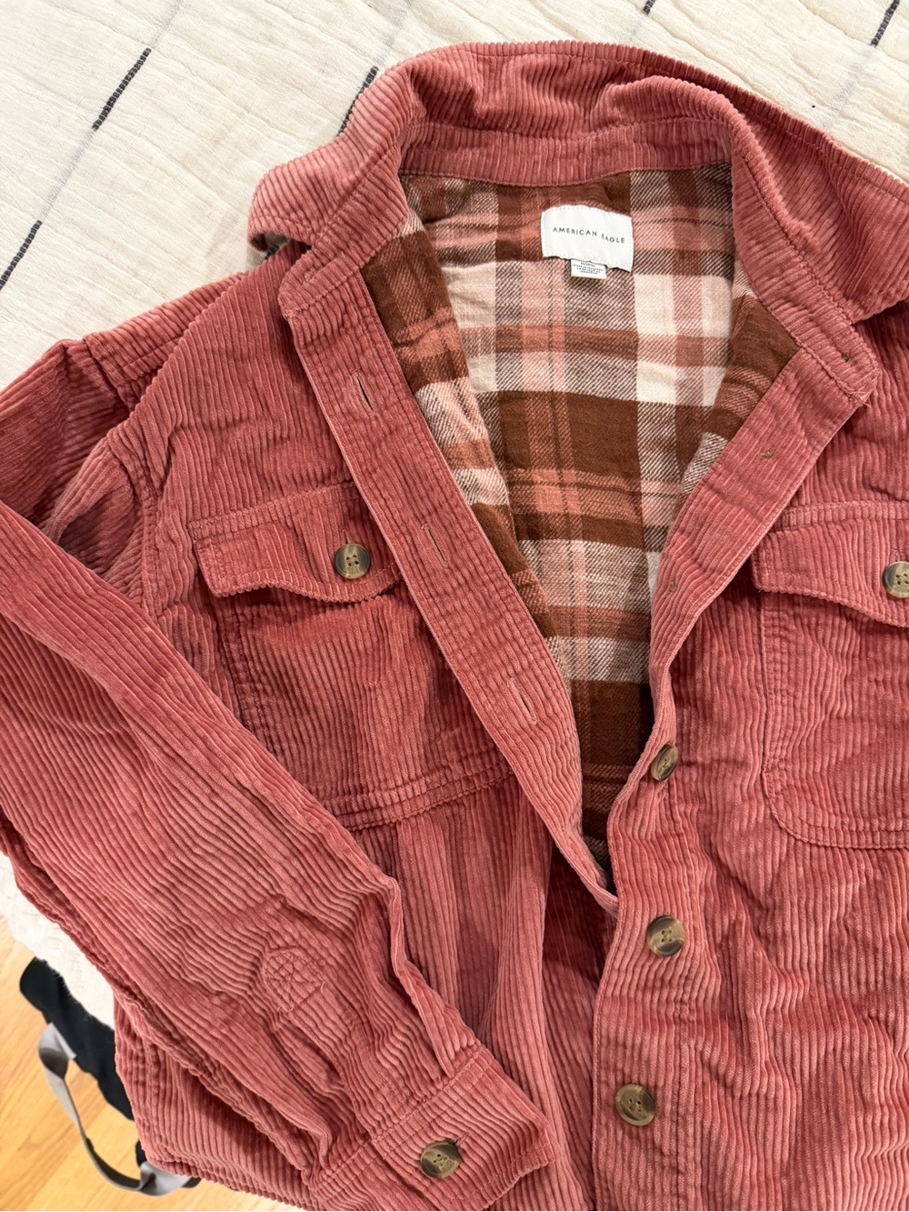 American Eagle Outfitters Corduroy Jacket in Rosewood - Picture 1 of 2